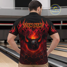 Load image into Gallery viewer, Red Flame Demon Bowling Ball Shirt for Men Custom Bowling Team Jersey QZT758