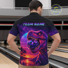 Load image into Gallery viewer, Custom Retro Galaxy Dinosaur Bowling Jersey for Men Bowling Shirts for Team Polo &amp; 1/4 Zip HNT245