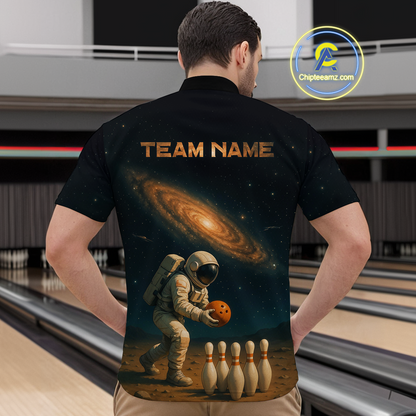 Astronaut Bowling Shirts for Men Women Team Custom Bowling Polo and Quarter Zip MBL152