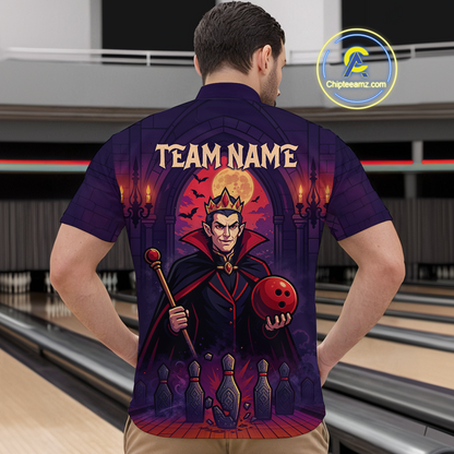 Custom Vampire Bowling Team Shirt Polo & Quarter-Zip Bowling League Jersey for Men Outfit QZT752