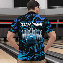 Load image into Gallery viewer, Blue Bowling Custom Men Bowling Shirt Polo &amp; Quarter-Zip Bowling Team Jerseys HNT48