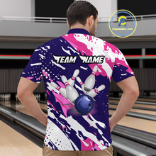 Load image into Gallery viewer, Custom Pink&amp;Purple Bowling Shirts for Men Women Team Bowling Polo and Quarter Zip MBL117