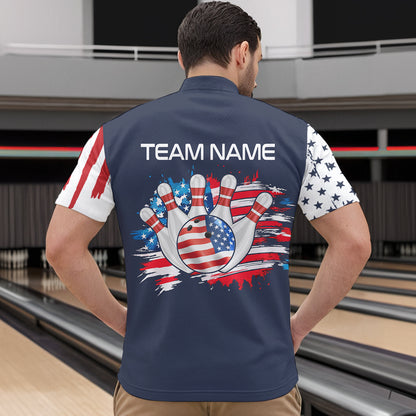 Custom American Bowling Shirt Bowling Jersey for Men Women Team Polo&1/4 Zip MBL59
