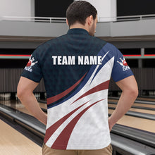 Load image into Gallery viewer, Personalized Red Blue &amp; White Bowling Shirt Patriotic 1/4-Zip Bowling Jersey for Men &amp; Women QZT677