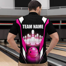 Load image into Gallery viewer, Pink Bowling Shirt for Men and Women Bowling Jersey with Team Bowling Polo &amp; 1/4 Zip MBL42