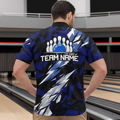 Custom Bowling League Shirts For Men with Name Bowling Team Jerseys Polo & Quarter- Zip HNT37