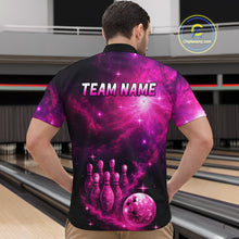 Load image into Gallery viewer, Custom Pink Galaxy Bowling Shirts for Women Men Bowling Jersey for Team Bowl Outfit MBL124