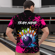 Load image into Gallery viewer, Custom Pink Watercolor Bowling Shirts for Men Women Team Funny Bowling Jersey MBL45