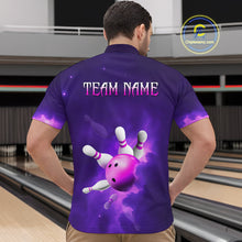 Load image into Gallery viewer, Purple Smoke Bowling Shirts for Women Men Team Custom Bowling Jerseys MBL126