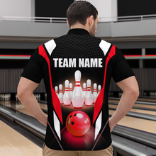 Load image into Gallery viewer, Red Bowling Shirt for Men and Women Bowling Jersey with Team Bowling Polo &amp; 1/4 Zip MBL42