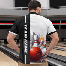Load image into Gallery viewer, Custom Bowling Jersey for Men Bowling Gifts for Men Bowling Team Shirts with Name Polo &amp; 1/4 Zip HNT25
