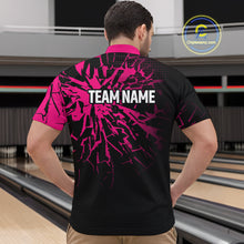 Load image into Gallery viewer, Custom Pink Bowling Shirt Blue for Men Women and Team Bowling Jerseys MBL102