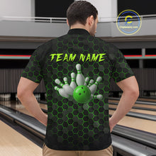 Load image into Gallery viewer, Custom Strike Green Bowling Men Bowling Shirt Polo &amp; Quarter-Zip Bowling Team Jerseys HNT79