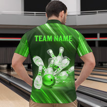 Load image into Gallery viewer, Custom Green Bowling Jersey for Men Bowling Team Shirts Bowling Uniform Polo &amp; 1/4 Zip HNT162
