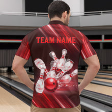Load image into Gallery viewer, Custom Red Bowling Jersey for Men Bowling Team Shirts Bowling Uniform Polo &amp; 1/4 Zip HNT162
