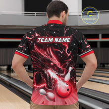 Load image into Gallery viewer, Red Dragon Flaming Bowling Shirt for Men and Women Custom Bowling Jersey for Team MBL87