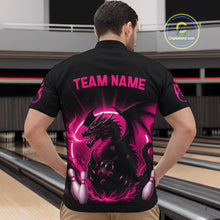 Load image into Gallery viewer, Pink Flame Dragon Bowling Shirt Custom Strike Bowling Team Jersey for Men Uniform QZT726