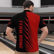 Load image into Gallery viewer, Custom Red Bowling Shirts for Men Women Team Bowling Polo &amp; 1/4 Zip Shirt MBL48