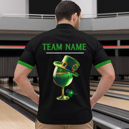 Green Bowling Shirt Custom St Patrick Day for Men Women Quarter-Zip Bowling Jersey QZT622