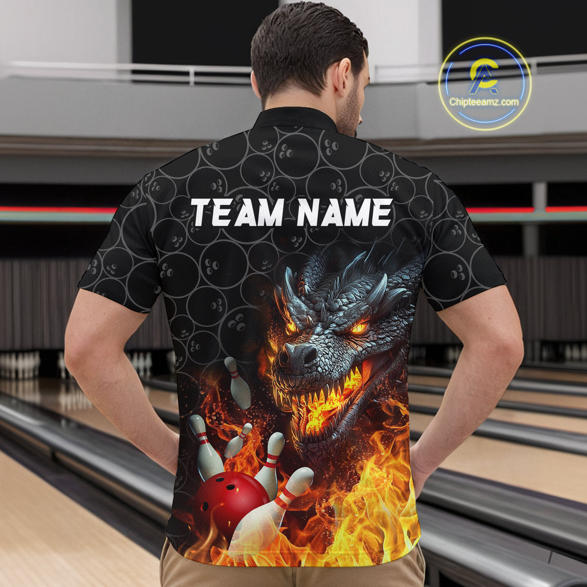 Custom Dragon Flaming Bowling Shirt for Men and Women Dragon Bowling Jersey Team MBL96