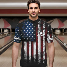 Load image into Gallery viewer, American Flag Bowling Shirts Unisex Custom 1/4 Bowling Team Jersey For Men &amp; Women BDT479