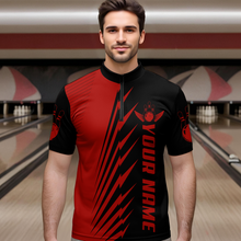 Load image into Gallery viewer, Custom Red Bowling Shirts for Men Women Team Bowling Polo &amp; 1/4 Zip Shirt MBL48