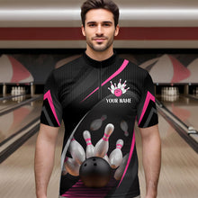 Load image into Gallery viewer, Pink Bowling Shirts for Men Women Team Custom Bowling Polo &amp; Quarter Zip Shirt MBL71