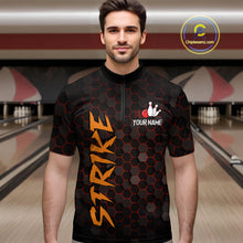 Load image into Gallery viewer, Custom Strike Red Bowling Men Bowling Shirt Polo &amp; Quarter-Zip Bowling Team Jerseys HNT79