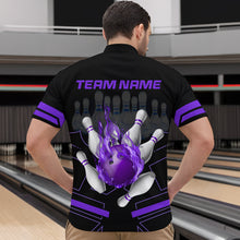 Load image into Gallery viewer, Custom Flame Bowling Jersey For Men Bowling Team Shirt League Bowling Quarter-Zip Shirt BDT303