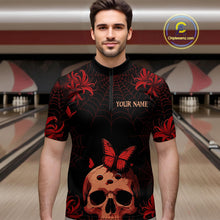Load image into Gallery viewer, Skull Halloween Team Shirt Custom Horror Bowling Jersey for Men Bowling League Bowling Outfit QZT734