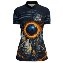 Load image into Gallery viewer, Wolf Bowling Jersey for Women Polo &amp; 1/4 Zip Custom Wolf Bowling Team Shirts Bowling League HNT205