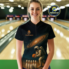 Load image into Gallery viewer, Astronaut Bowling Shirts for Men Women Team Custom Bowling Polo and Quarter Zip MBL152