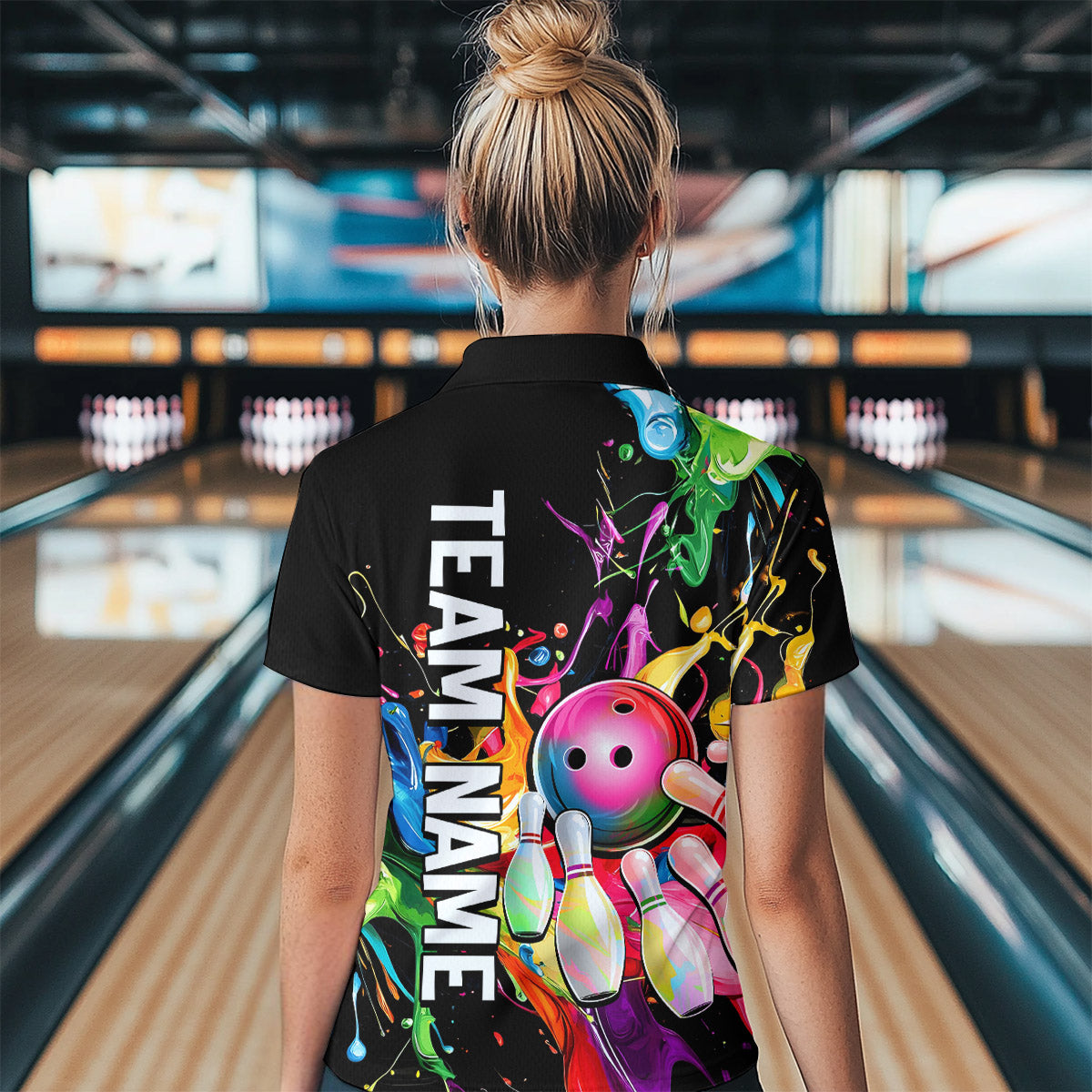 Colorful Bowling Shirt Bowling Jersey Women Personalized Bowling Team Jersey Polo & 1/4 Zip HNT33
