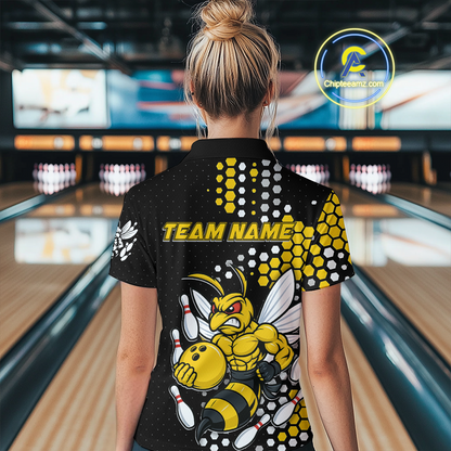 Custom Funny Bee Bowling Team Shirt Bowling Jersey for Women Bowling Outfit Gifts QZT721