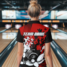 Load image into Gallery viewer, Custom Red Butterflies Bowling Shirts for Men Women Bowling Jersey Team Name MBL79