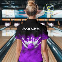 Load image into Gallery viewer, Purple Smoke Bowling Shirts for Men Women Team Personalized Bowling Polo and Quarter Zip MBL130