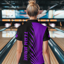 Load image into Gallery viewer, Custom Purple Bowling Shirts for Men Women Team Bowling Polo &amp; 1/4 Zip Shirt MBL48