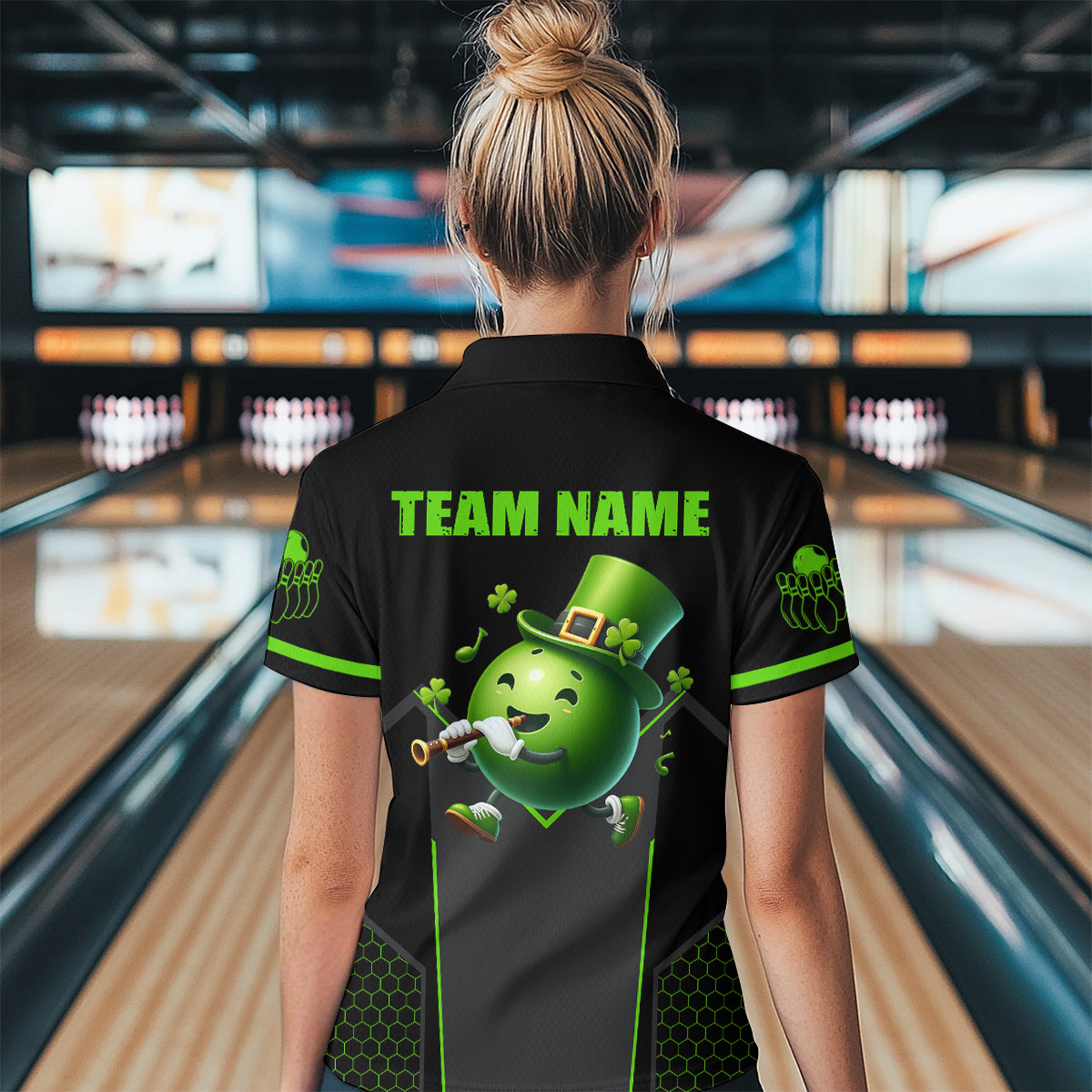Personalized St Patrick Day Bowling Shirt Quarter-Zip Green Bowling Jersey Team League QZT621