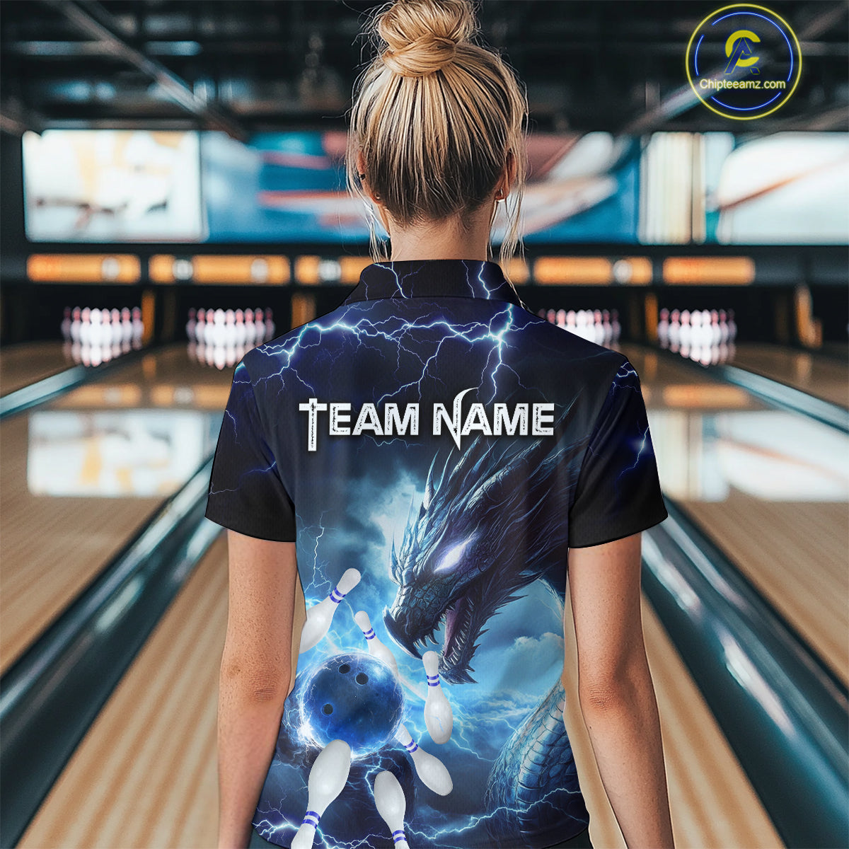 Custom Dragon Bowling Shirt Blue Thunder Bowling Jersey for Men Women Team MBL82