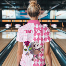 Load image into Gallery viewer, Personalized Rose Bowling Team Jersey Quarter-Zip Bowling Shirt for Couples QZT611