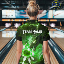 Load image into Gallery viewer, Custom Dragon Bowling Shirt Green Thunder Bowling Jersey for Men Women Team MBL82