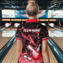 Load image into Gallery viewer, Red Dragon Flaming Bowling Shirt for Men and Women Custom Bowling Jersey for Team MBL87