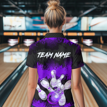 Load image into Gallery viewer, Customize Purple Bowling Shirts for Men Women Team Bowling Polo &amp; 1/4 Zip Shirts MBL81