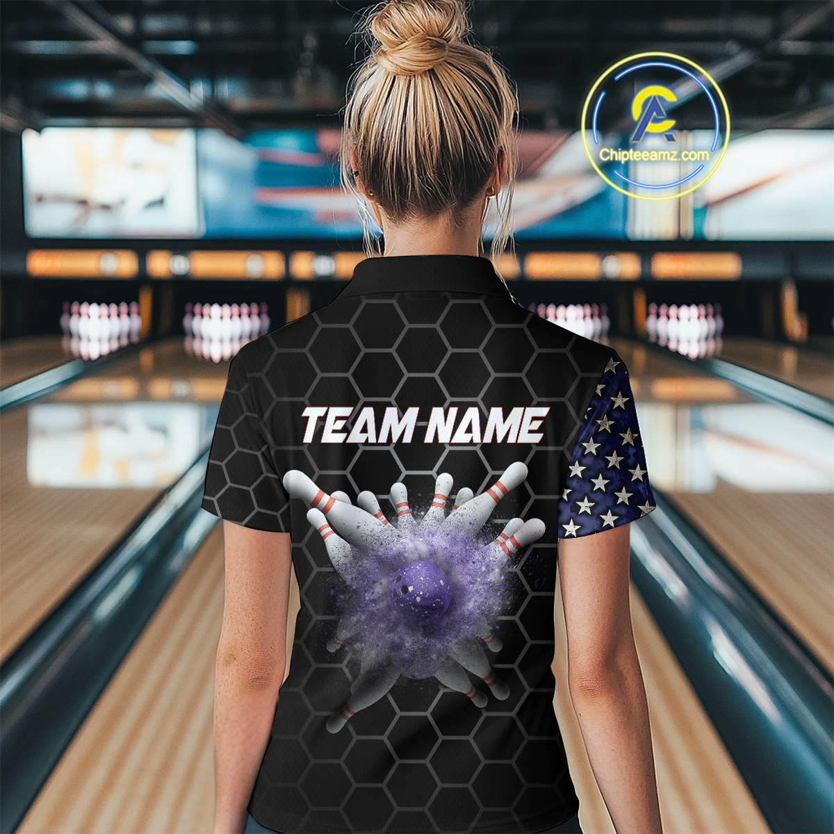 Custom American Bowling Quarter-Zip Shirt Patriotic Bowling Jersey for Men Women QZT683