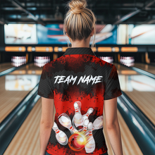 Load image into Gallery viewer, Customize Red Bowling Shirts for Men Women Team Bowling Polo &amp; 1/4 Zip Shirts MBL81