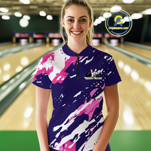 Load image into Gallery viewer, Custom Pink&amp;Purple Bowling Shirts for Men Women Team Bowling Polo and Quarter Zip MBL117