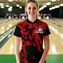 Load image into Gallery viewer, Custom Red Butterflies Bowling Shirts for Men Women Bowling Jersey Team Name MBL79