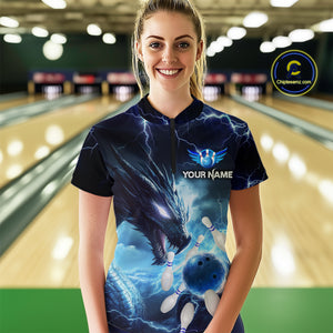 Custom Dragon Bowling Shirt Blue Thunder Bowling Jersey for Men Women Team MBL82