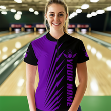 Load image into Gallery viewer, Custom Purple Bowling Shirts for Men Women Team Bowling Polo &amp; 1/4 Zip Shirt MBL48