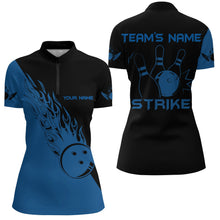 Load image into Gallery viewer, Strike Bowling Quarter-Zip Shirt For Women Custom Bowling Team Jersey BDT195